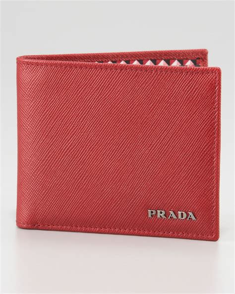 prada wallet men red|Prada men's bifold wallet.